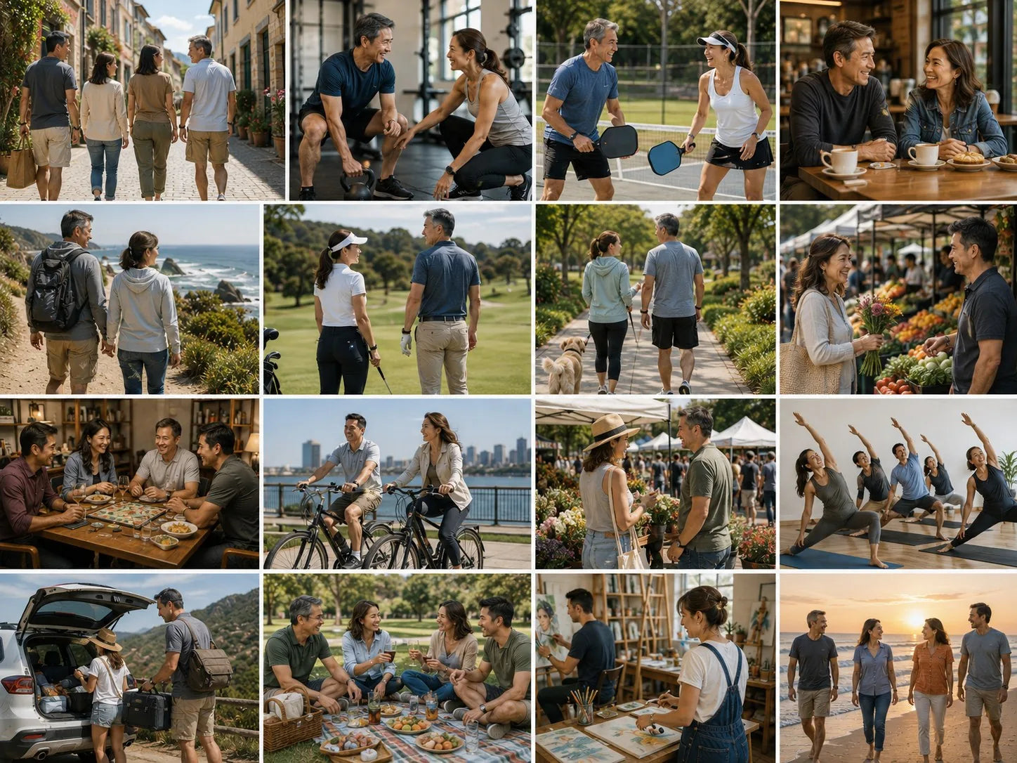 Active friends spending time together outdoors