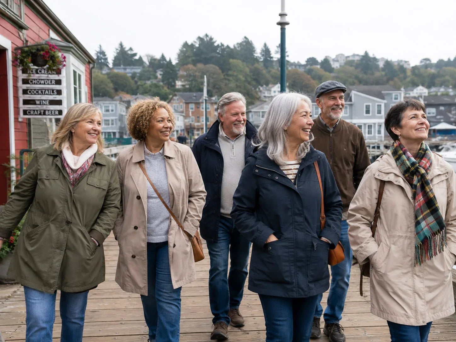 Friends enjoying a harbor trip